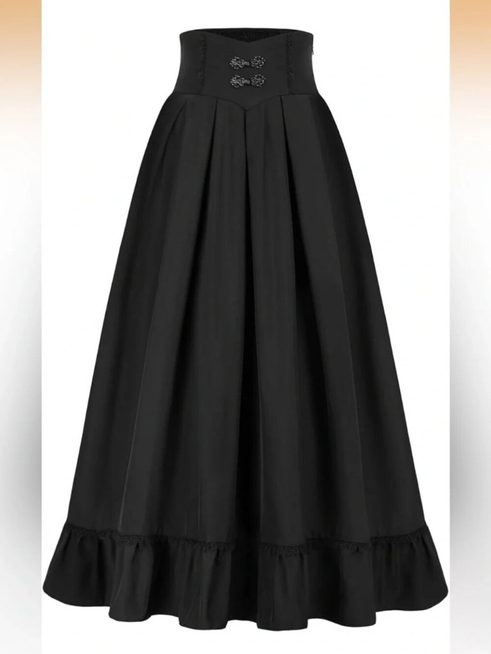 STUNNING VICTORIAN STYLE FULL SWEEP RUFFLED HEM MAXI CORSET SKIRT SIZE MEDIUM